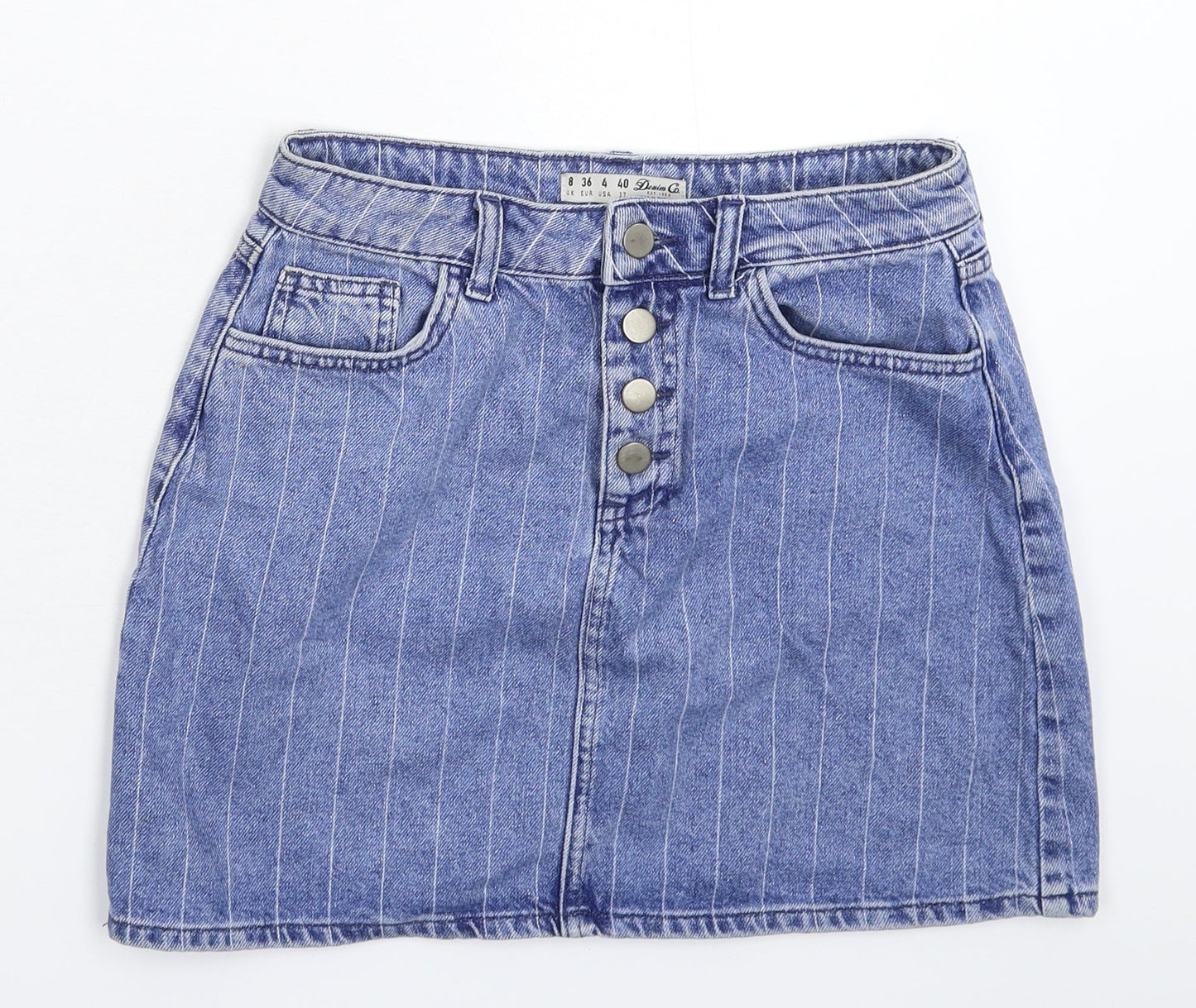 Womens UK Size 8 Denim & Co. Mini Denim Skirt