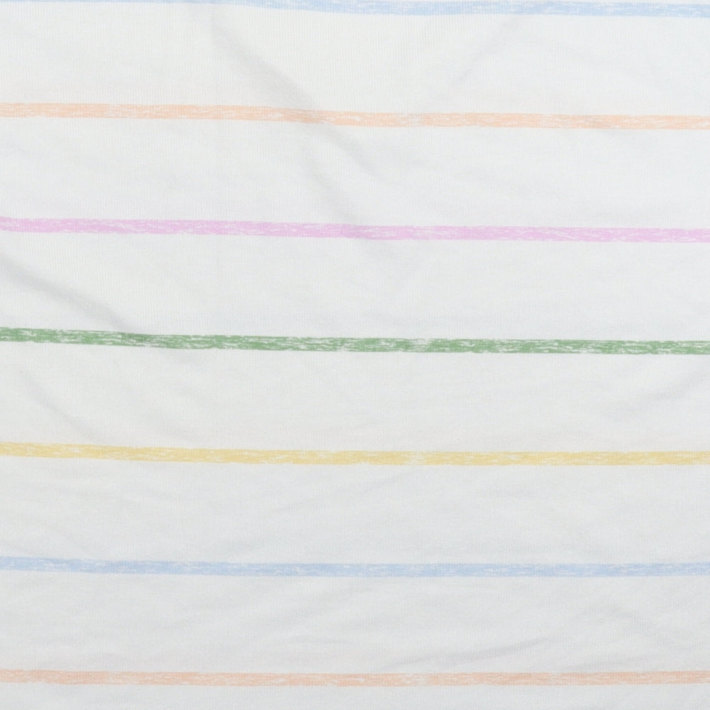 TU Womens White Striped Knit Pullover Jumper Size 12