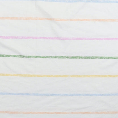 TU Womens White Striped Knit Pullover Jumper Size 12