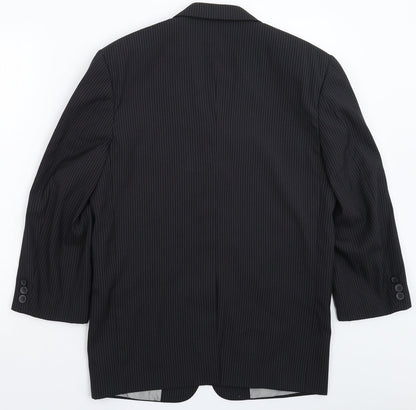 Device Womens Black Striped  Jacket Suit Jacket Size 16