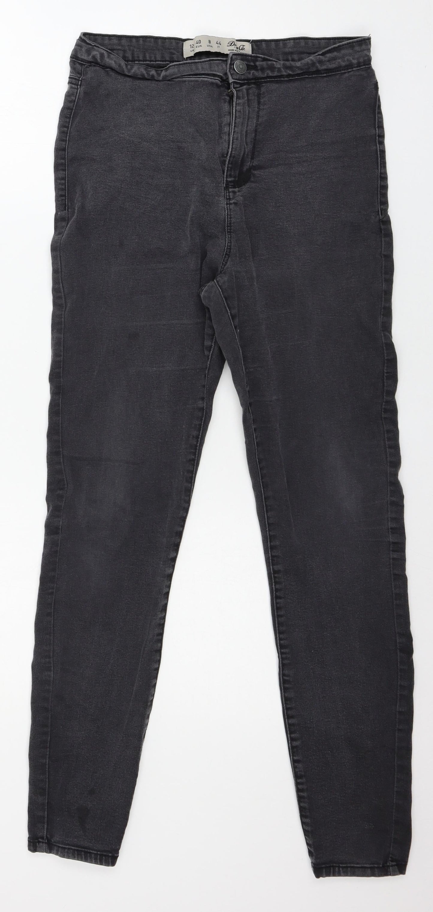 Denim & Co. Womens Grey  Denim Skinny Jeans Size 12 L28 in