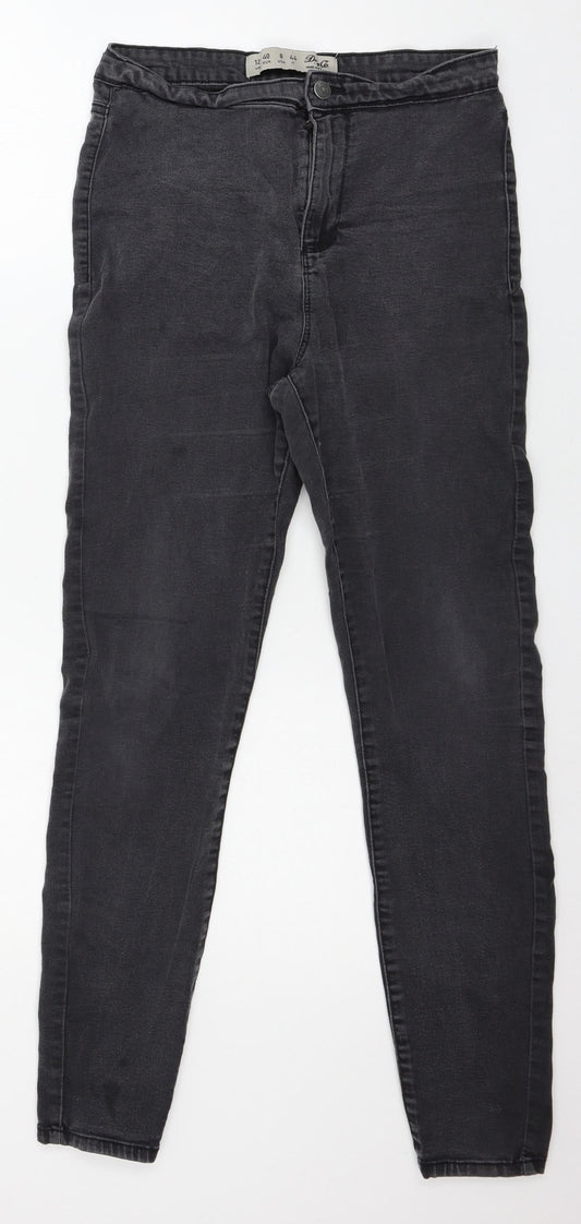 Denim & Co. Womens Grey  Denim Skinny Jeans Size 12 L28 in