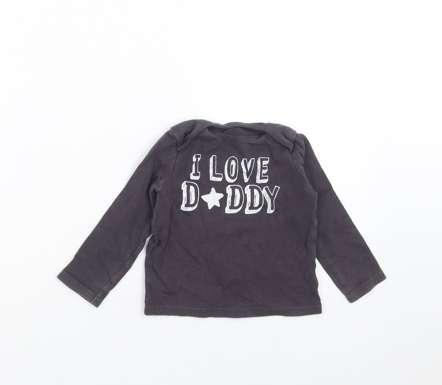 F&F Girls Grey   Basic T-Shirt Size 12-18 Months  - i love daddy