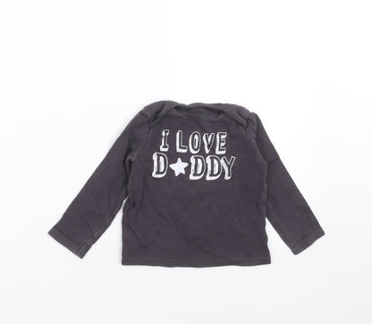 F&F Girls Grey   Basic T-Shirt Size 12-18 Months  - i love daddy