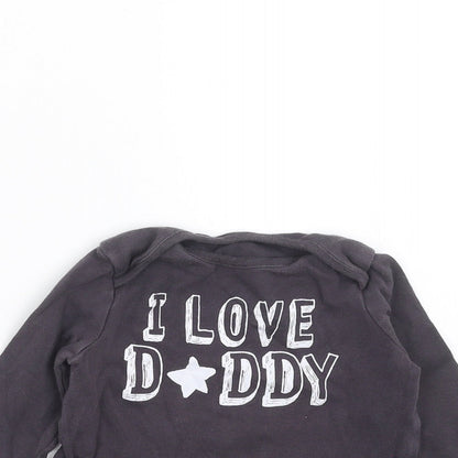 F&F Girls Grey   Basic T-Shirt Size 12-18 Months  - i love daddy