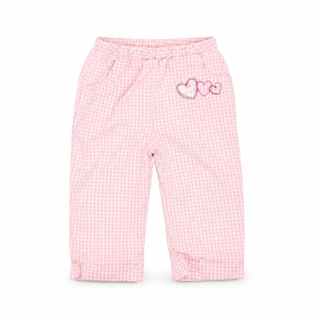 baby bruin Girls Pink Check   Trousers Size 6-9 Months