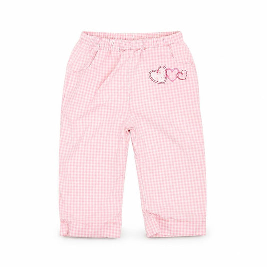 baby bruin Girls Pink Check   Trousers Size 6-9 Months