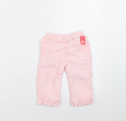 baby bruin Girls Pink Check   Trousers Size 6-9 Months