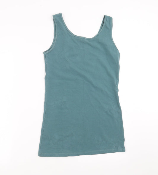 Womens UK Size L Only Green Basic Tank