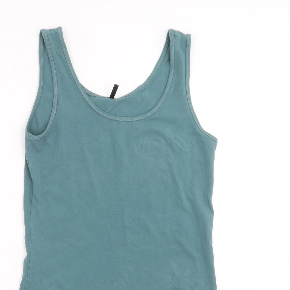 Womens UK Size L Only Green Basic Tank