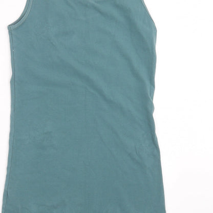 Womens UK Size L Only Green Basic Tank