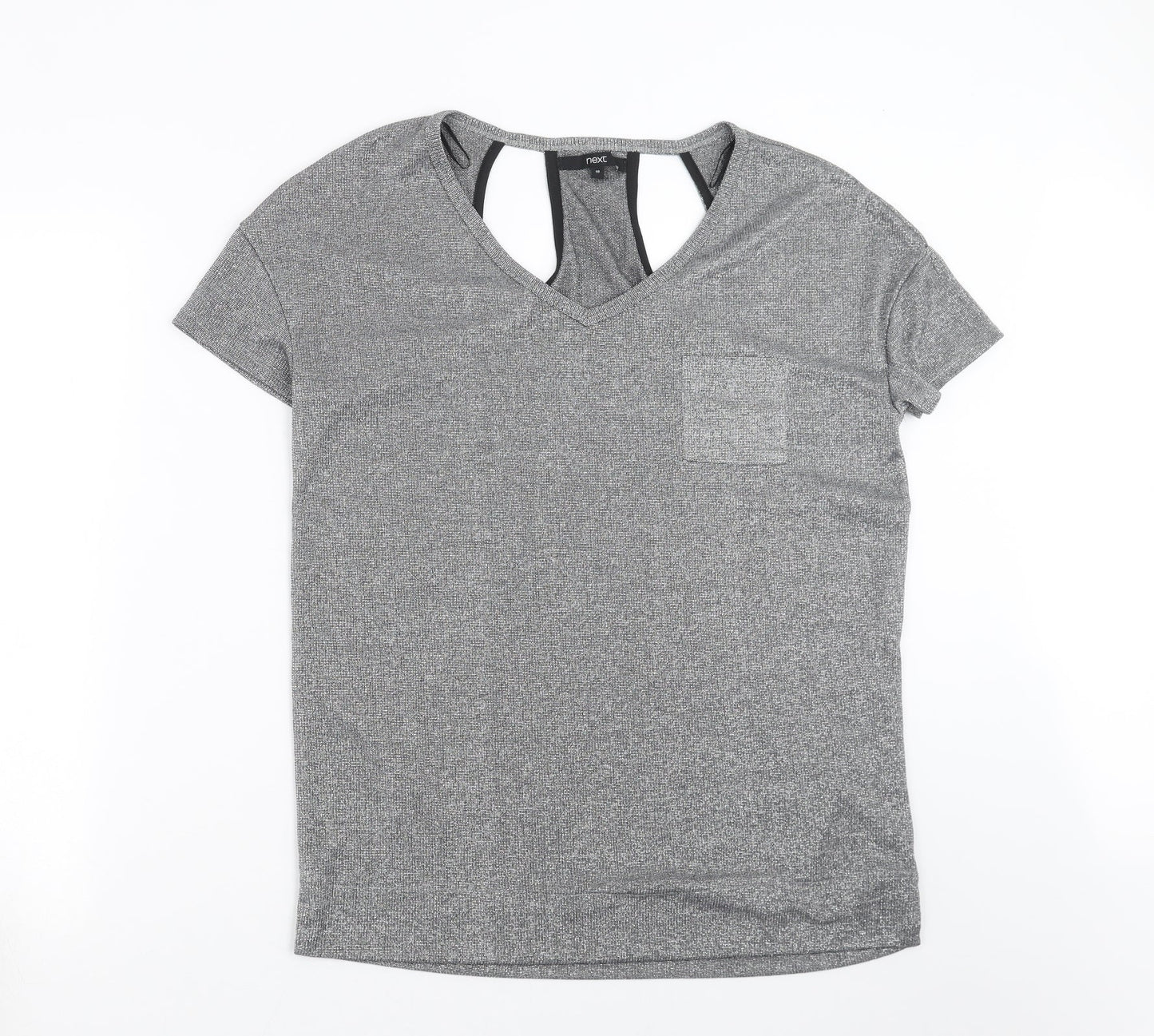 Womens UK Size 10 NEXT Silver Basic T-Shirt