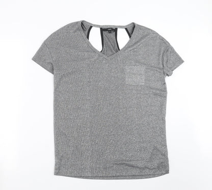 Womens UK Size 10 NEXT Silver Basic T-Shirt