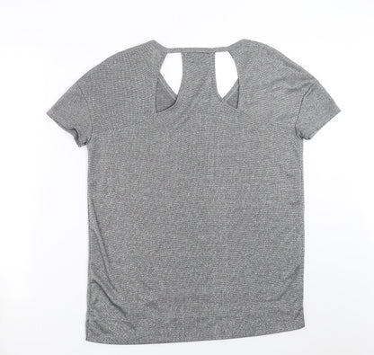 Womens UK Size 10 NEXT Silver Basic T-Shirt
