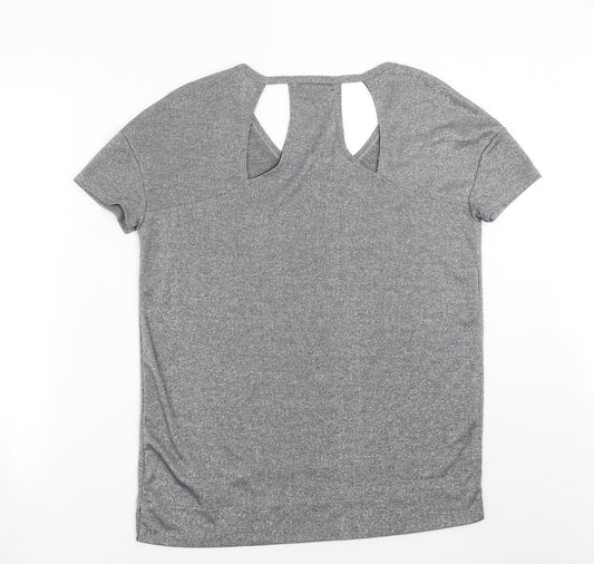 Womens UK Size 10 NEXT Silver Basic T-Shirt