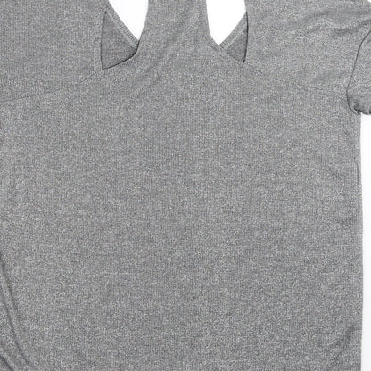 Womens UK Size 10 NEXT Silver Basic T-Shirt