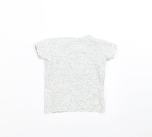United Colors of Benetton Girls Grey   Basic T-Shirt Size 3-6 Months  - heart