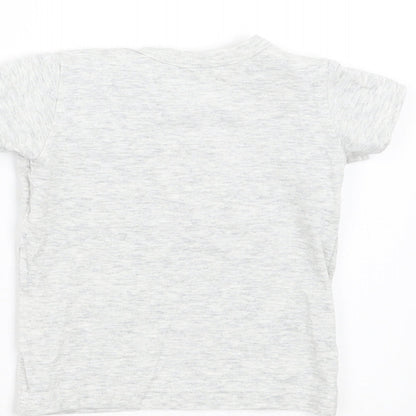 United Colors of Benetton Girls Grey   Basic T-Shirt Size 3-6 Months  - heart