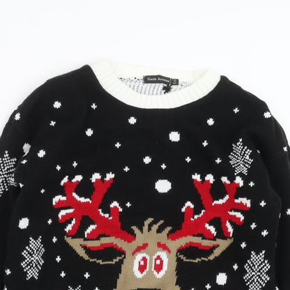 Sixth Avenue Womens Black  Knit Pullover Jumper Size S  - christmas