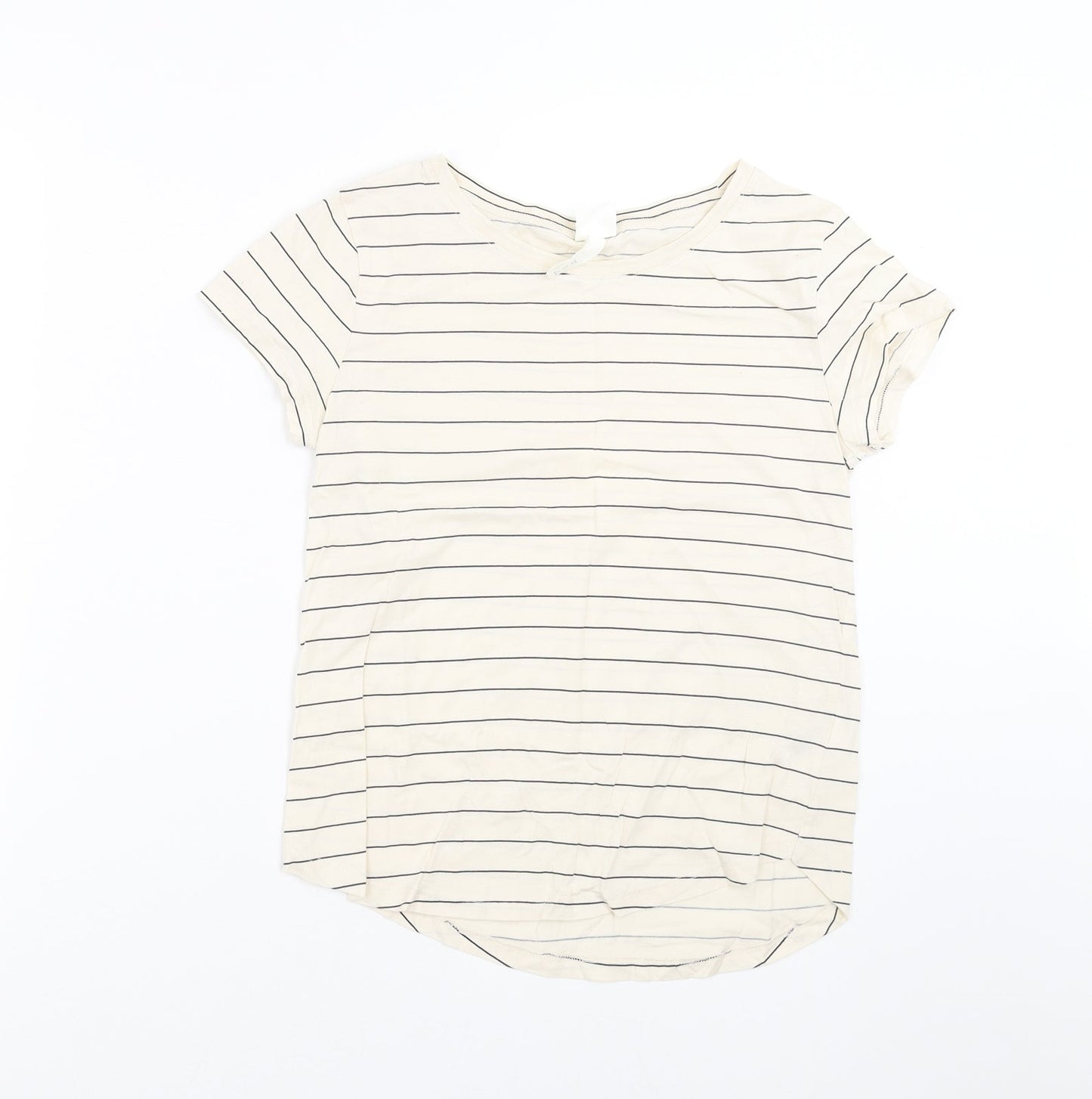H&M Womens Beige Striped  Basic T-Shirt Size XS