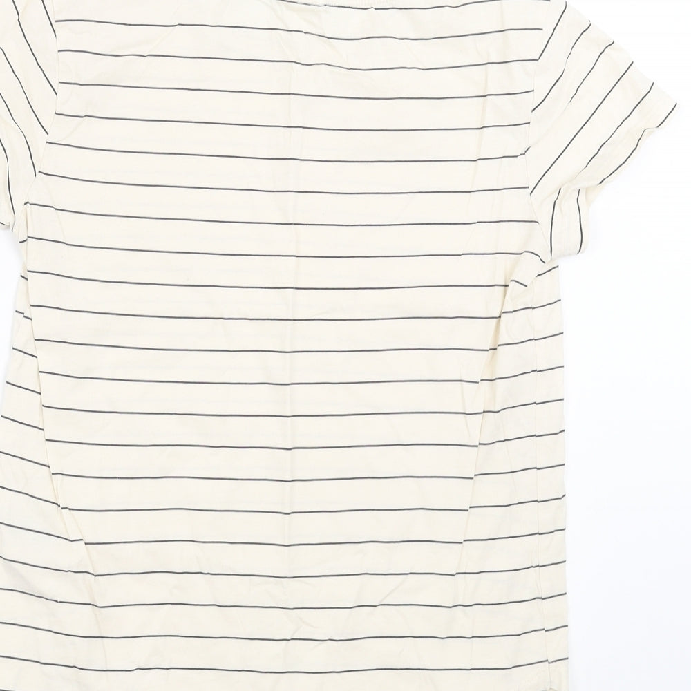 H&M Womens Beige Striped  Basic T-Shirt Size XS