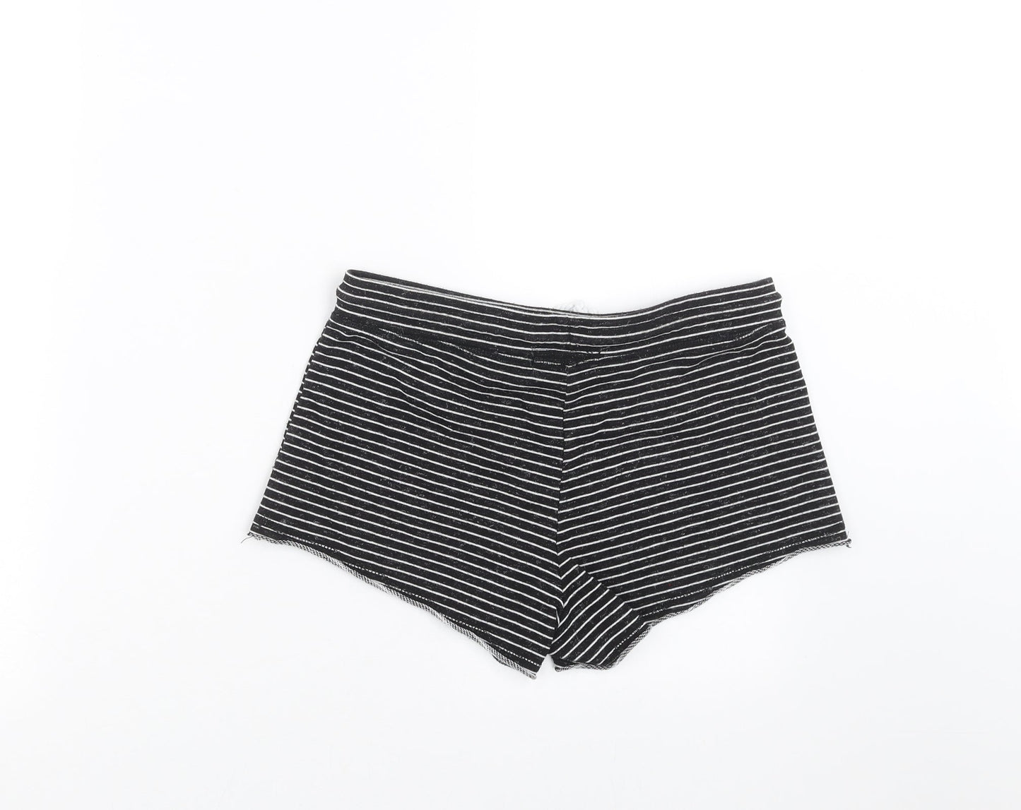 Primark Womens Black Striped  Hot Pants Shorts Size 8