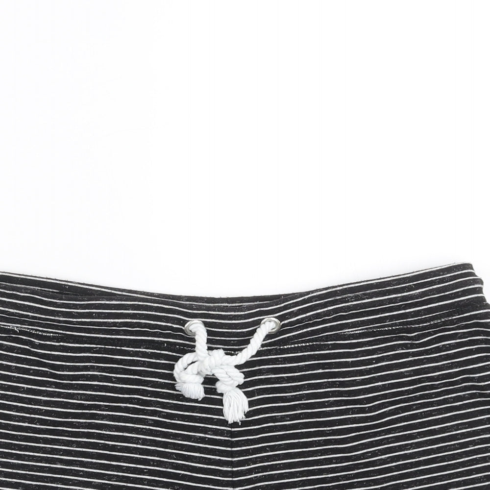 Primark Womens Black Striped  Hot Pants Shorts Size 8