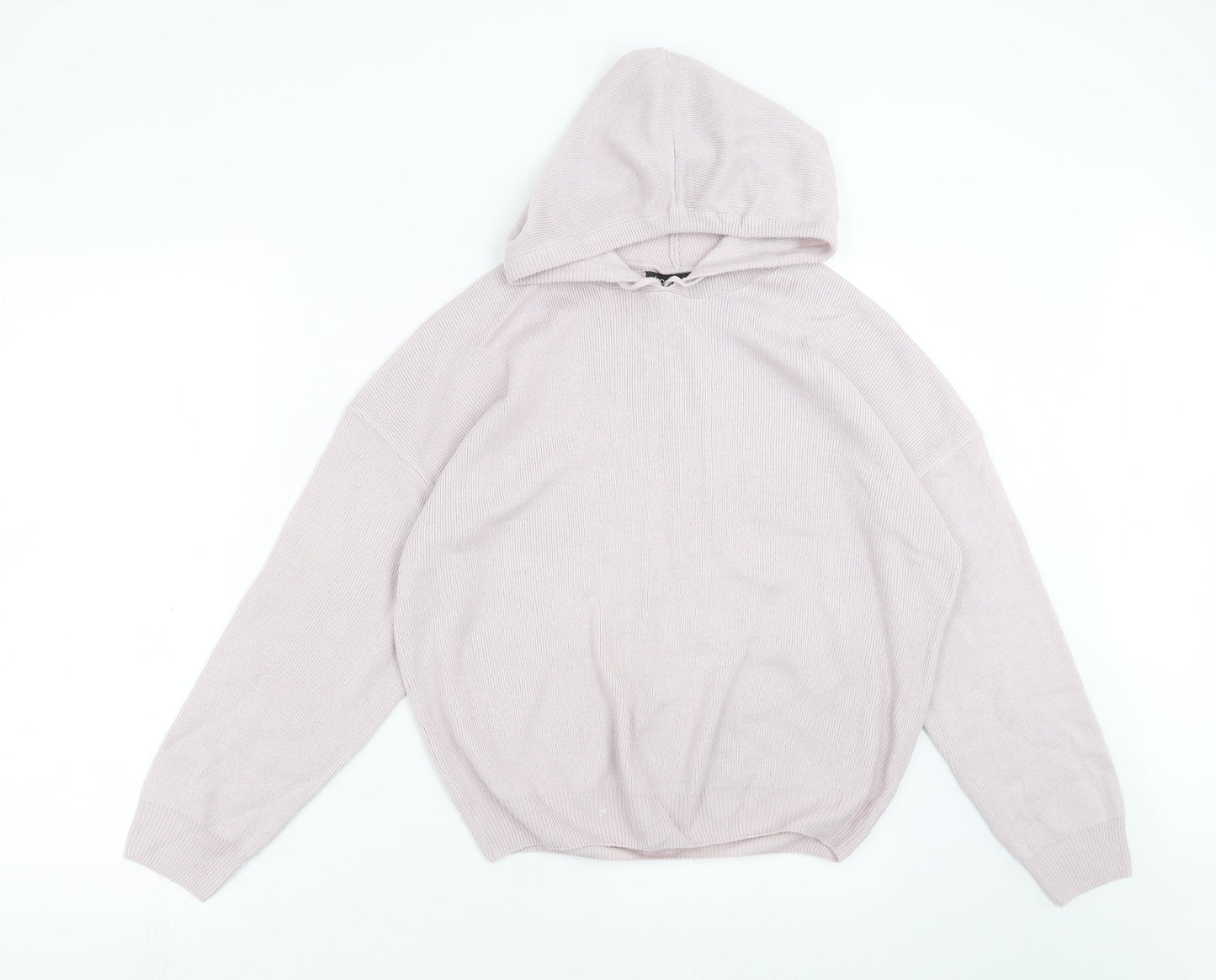 Boohoo Womens Purple  Knit Pullover Hoodie Size M