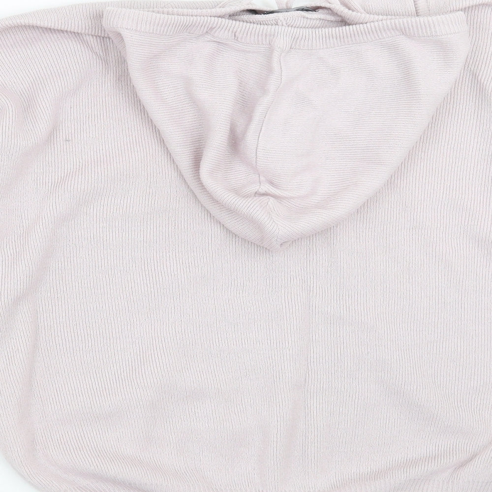 Boohoo Womens Purple  Knit Pullover Hoodie Size M