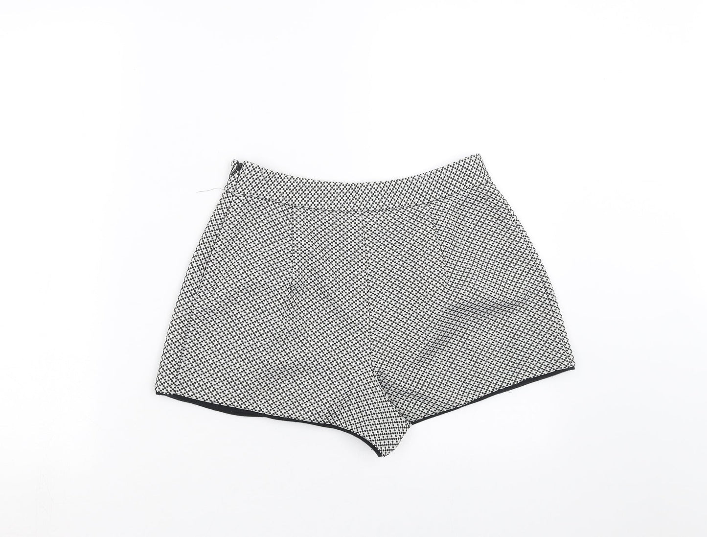 Miss Selfridge Womens Black Geometric  Hot Pants Shorts Size 8