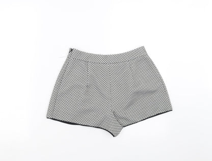 Miss Selfridge Womens Black Geometric  Hot Pants Shorts Size 8