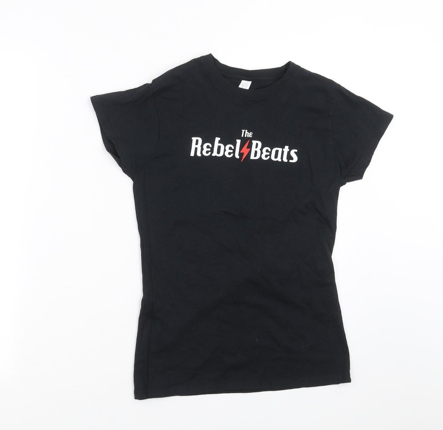 Womens UK Size S Gildan Black Basic T-Shirt