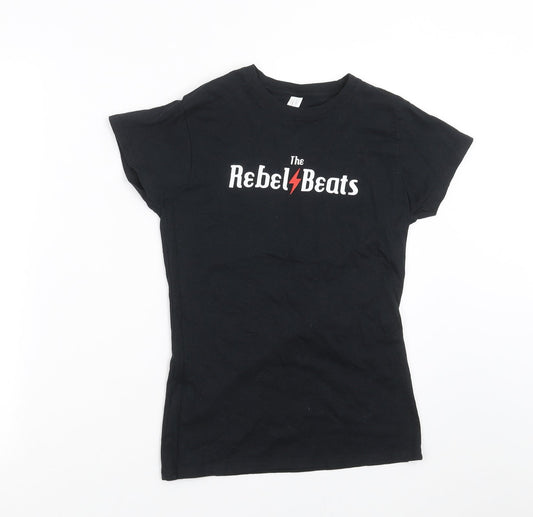Womens UK Size S Gildan Black Basic T-Shirt