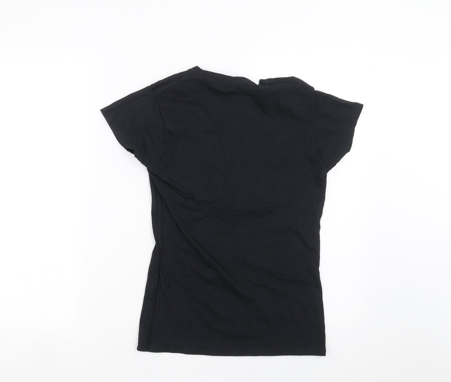 Womens UK Size S Gildan Black Basic T-Shirt