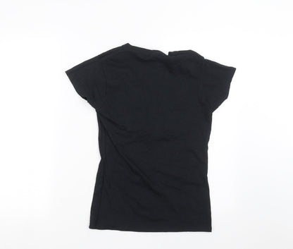 Womens UK Size S Gildan Black Basic T-Shirt