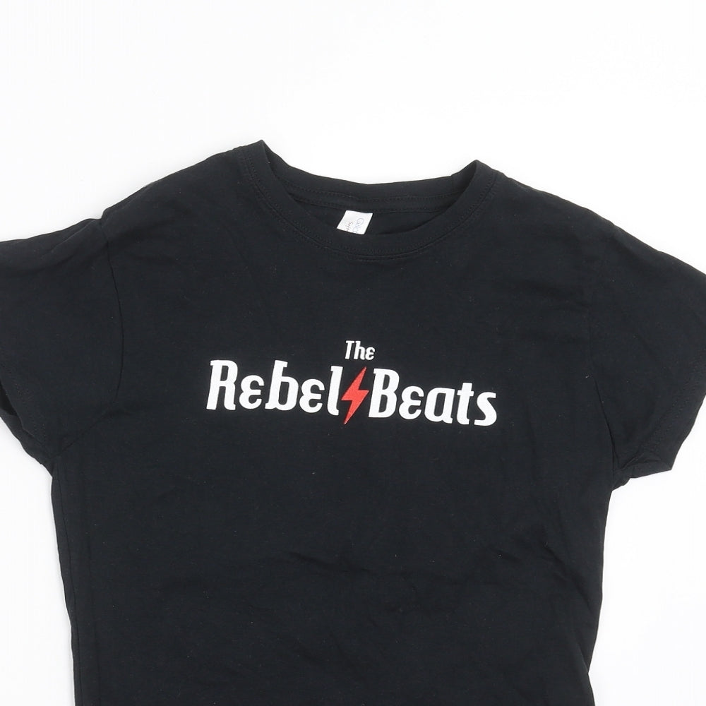 Womens UK Size S Gildan Black Basic T-Shirt