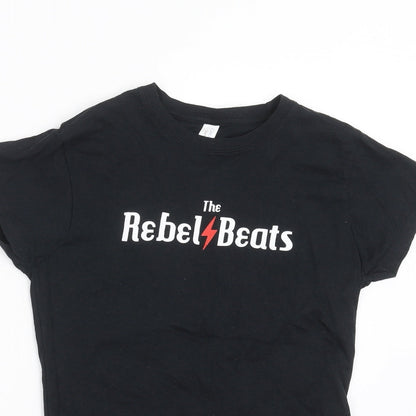 Womens UK Size S Gildan Black Basic T-Shirt