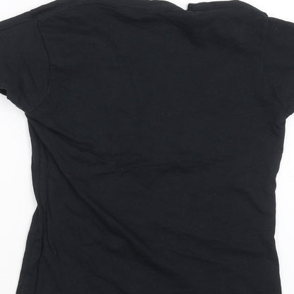 Womens UK Size S Gildan Black Basic T-Shirt