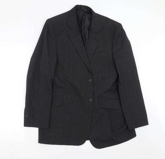F&F Mens Grey Striped  Jacket Suit Jacket Size 40