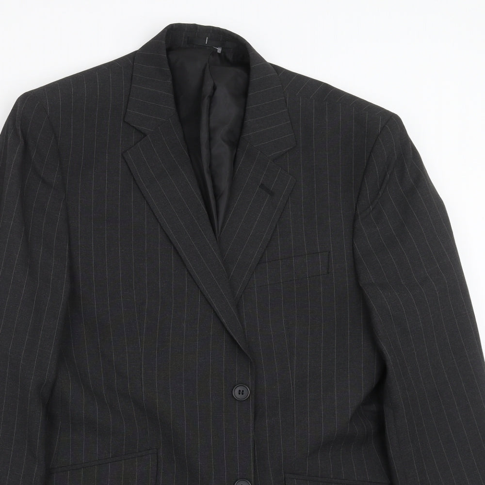 F&F Mens Grey Striped  Jacket Suit Jacket Size 40