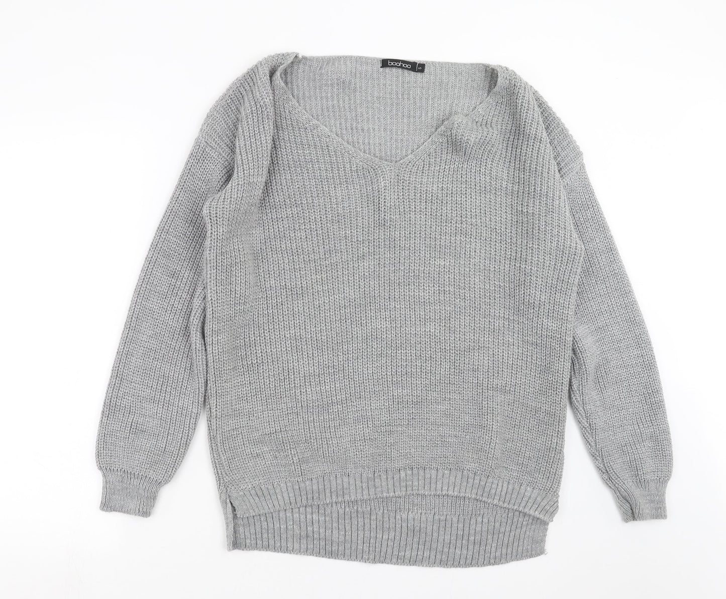 Boohoo Womens Grey  Knit Pullover Jumper Size S