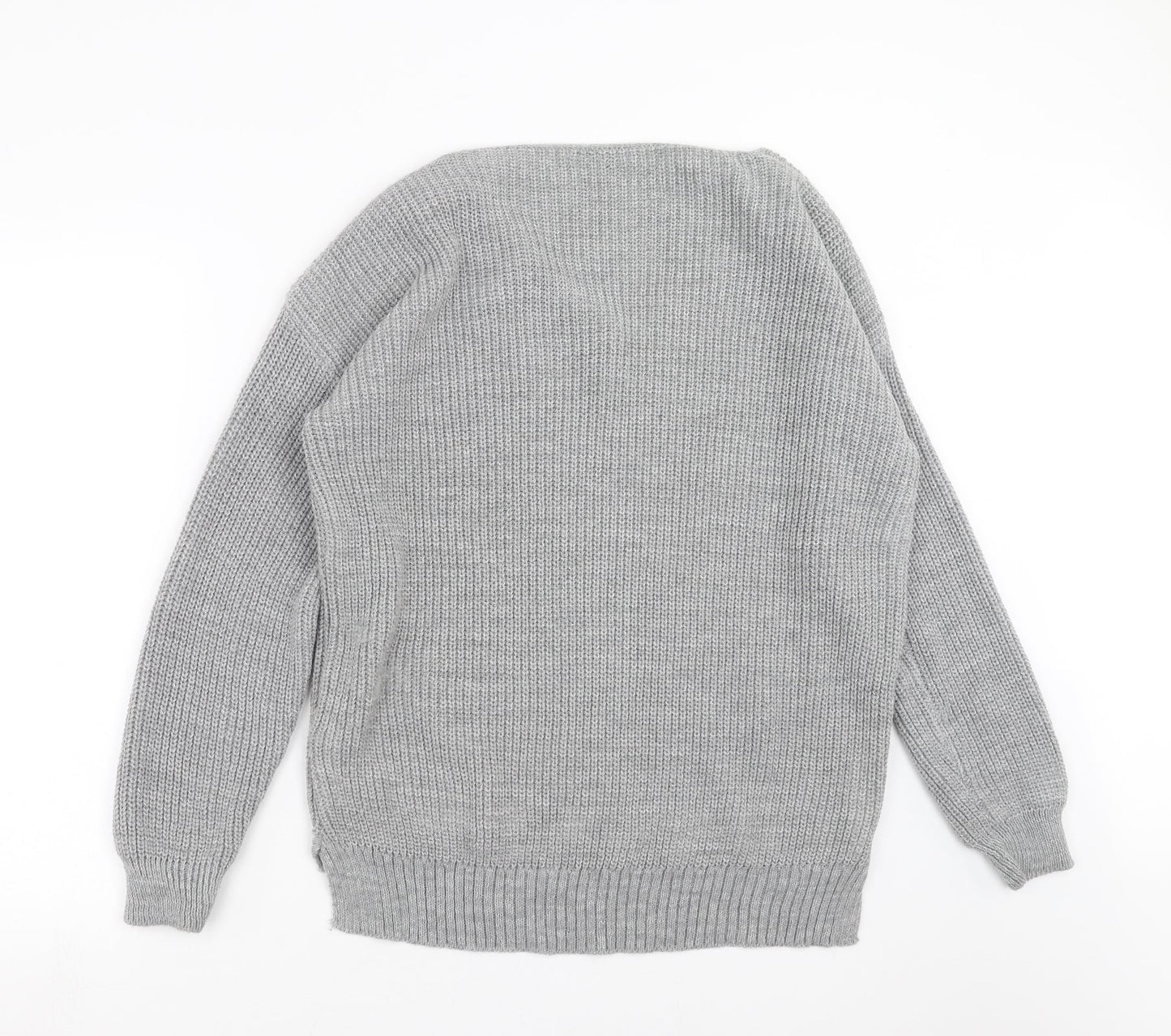 Boohoo Womens Grey  Knit Pullover Jumper Size S