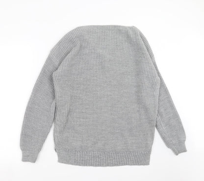 Boohoo Womens Grey  Knit Pullover Jumper Size S