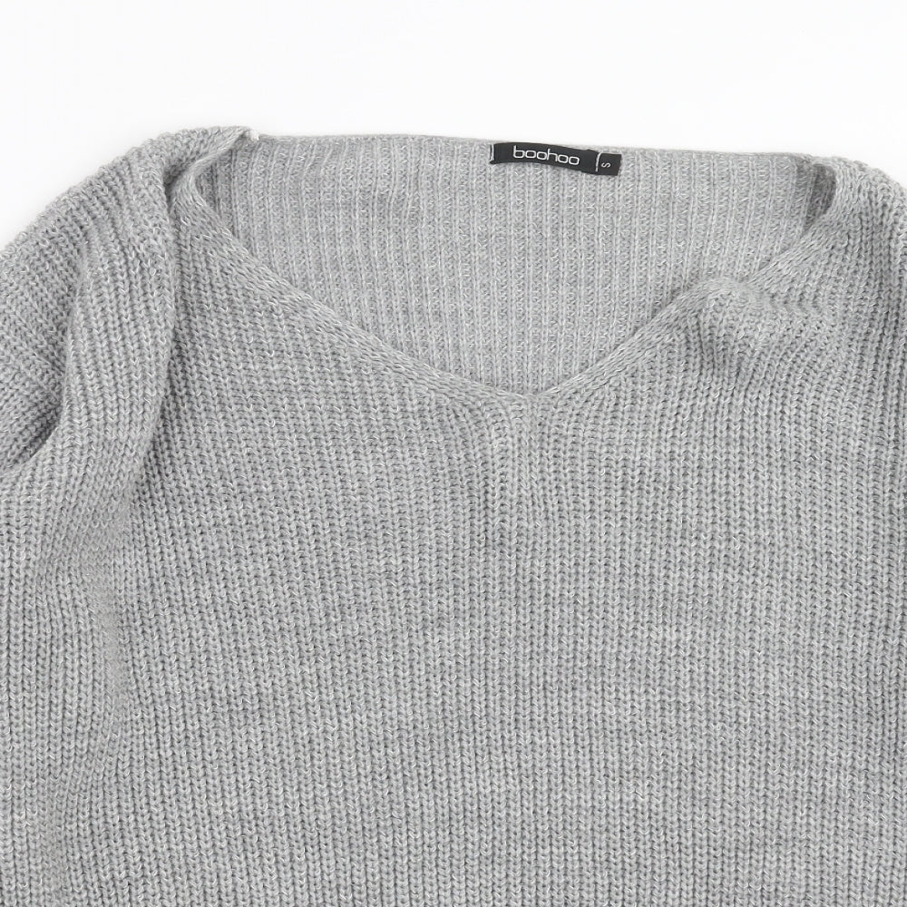 Boohoo Womens Grey  Knit Pullover Jumper Size S