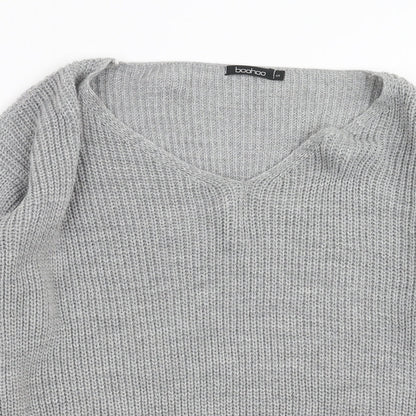 Boohoo Womens Grey  Knit Pullover Jumper Size S