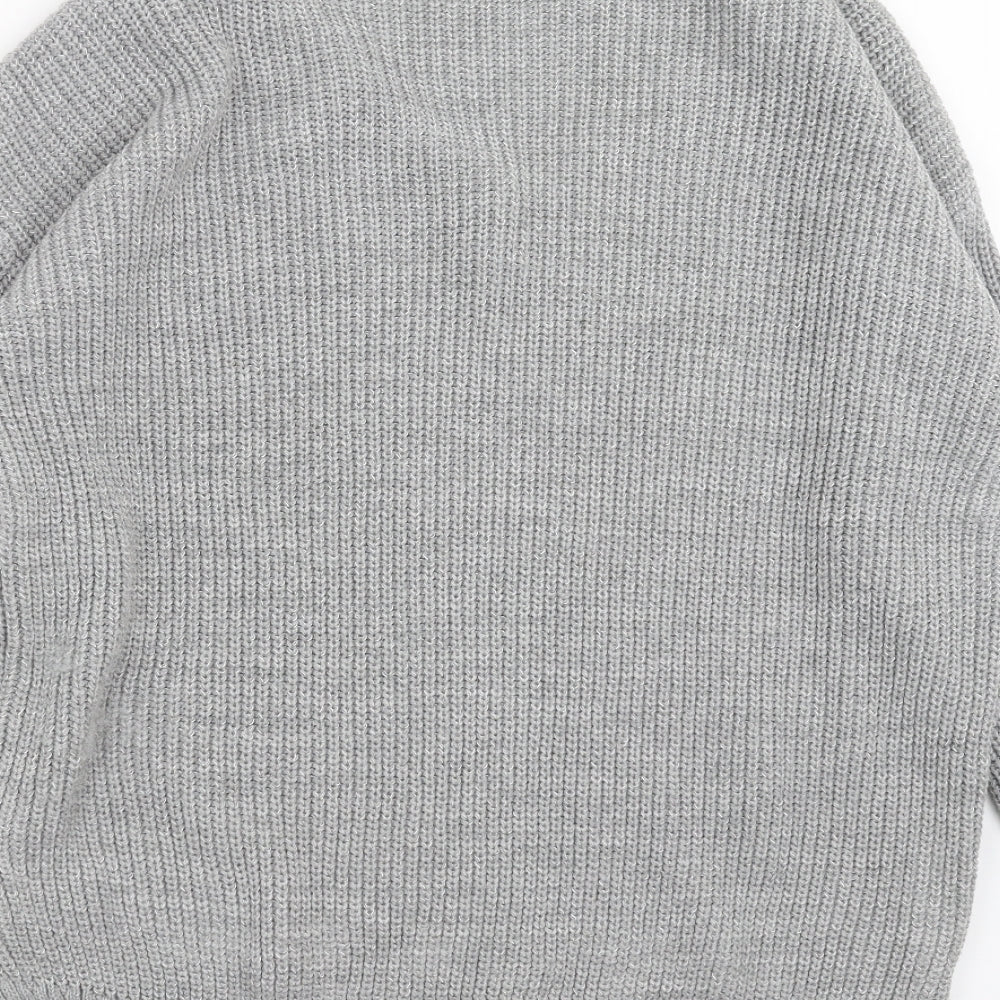 Boohoo Womens Grey  Knit Pullover Jumper Size S