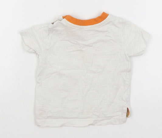 George Baby White   Basic T-Shirt Size 3-6 Months  - Big Cats