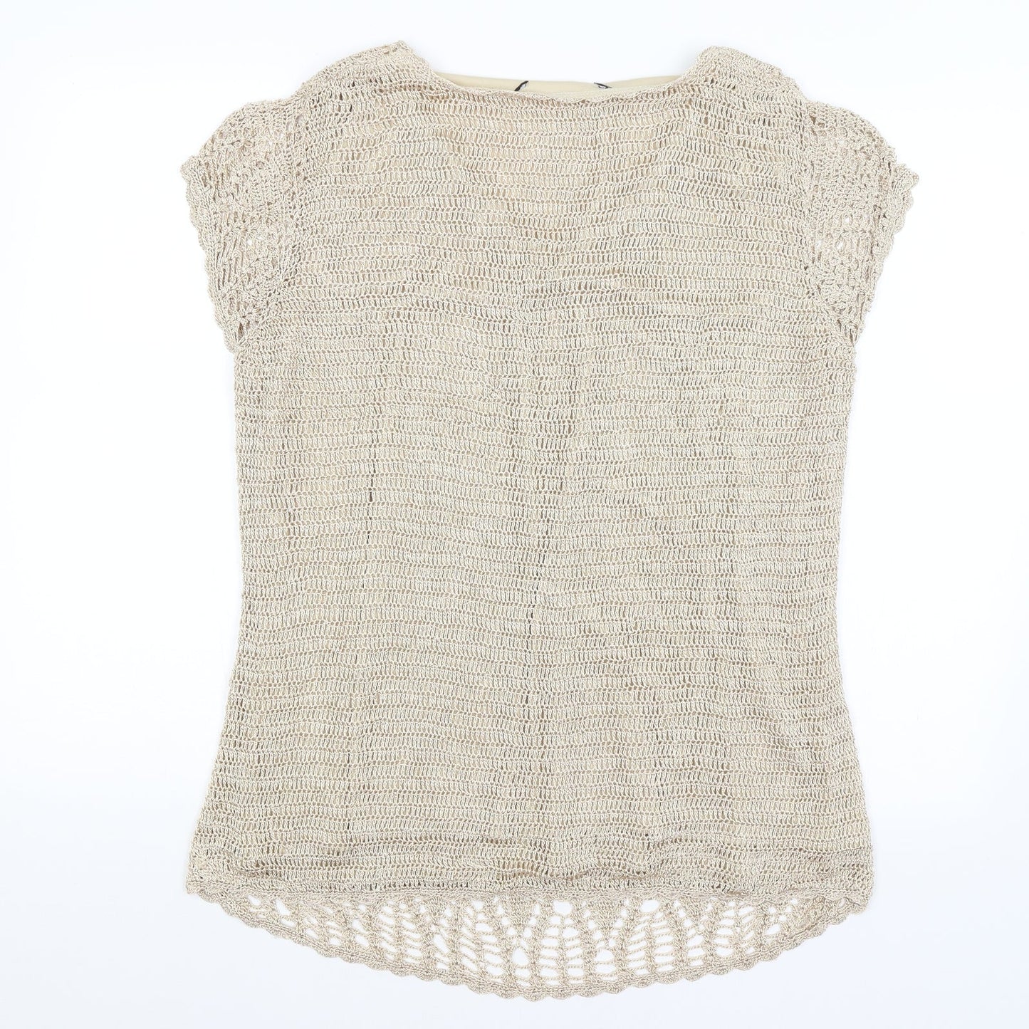 Womens UK Size 18 Evans Gold Basic T-Shirt