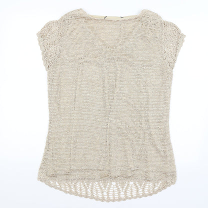 Womens UK Size 18 Evans Gold Basic T-Shirt