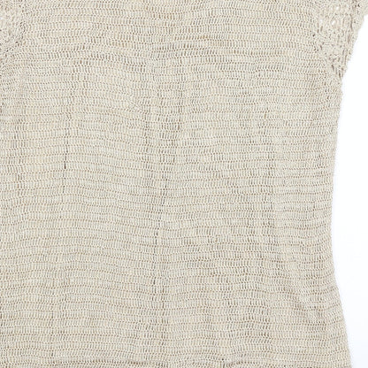 Womens UK Size 18 Evans Gold Basic T-Shirt